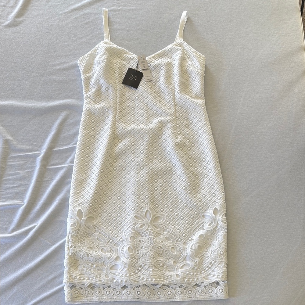 White House Black Market White Lace Midi Dress